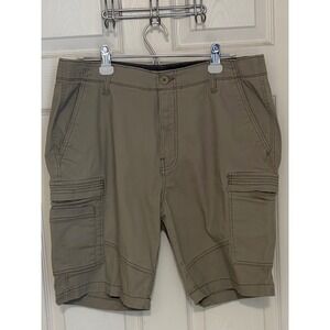 Denali Mens Cargo Shorts Size 34 Khaki Tan Stretch Cotton Outdoor Hiking Casual